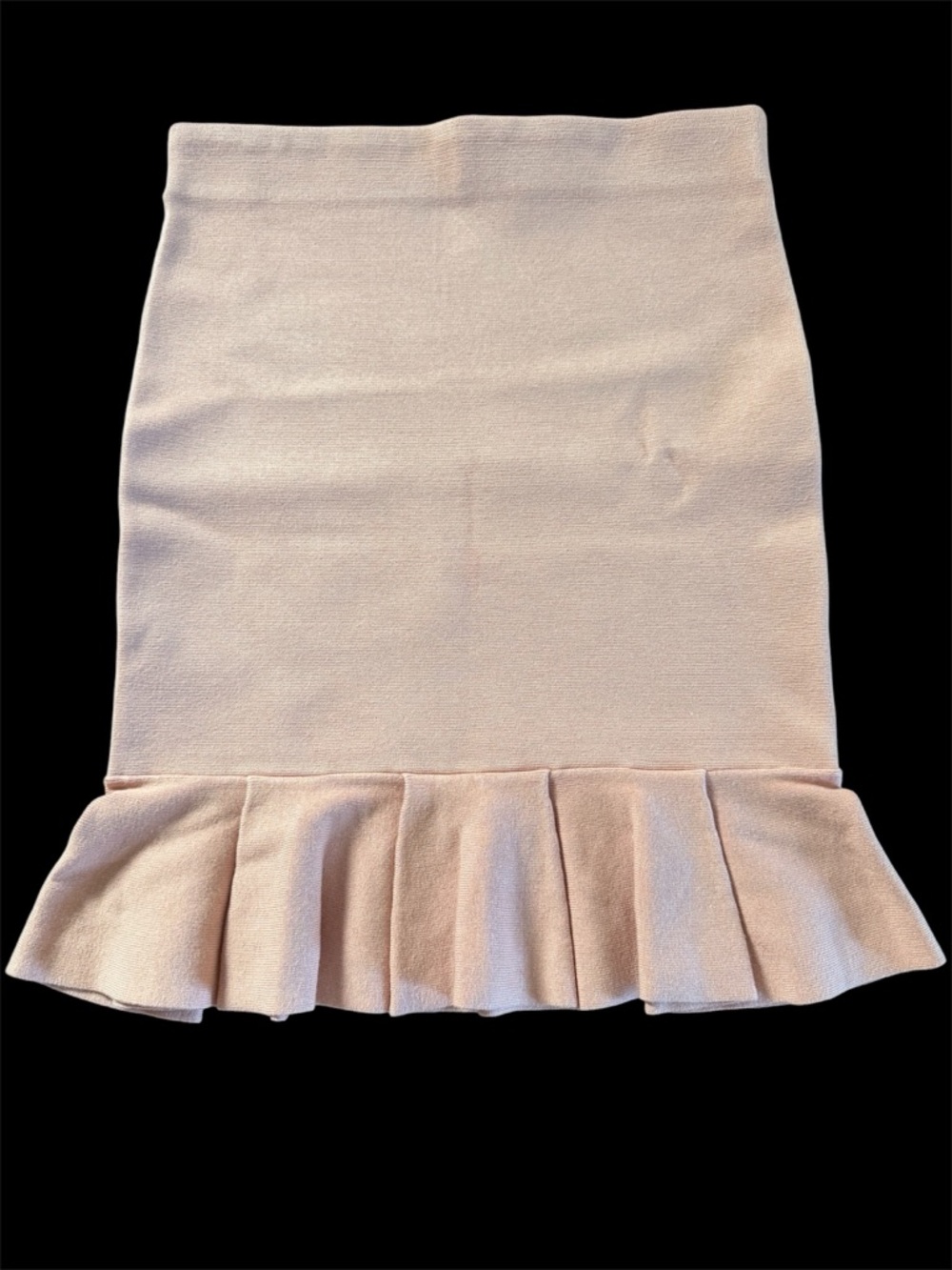 Express Pale Blush Ruffle-Hem Pencil Skirt
